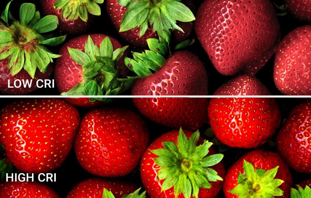 Chart showing how color temperature relates to high Color Rendering Index (CRI)